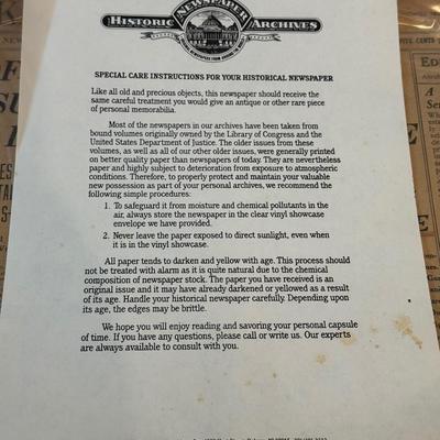 LOT 146W: Antique 1925 Brooklyn Daily Eagle Newspaper w/ COA