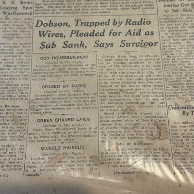 LOT 146W: Antique 1925 Brooklyn Daily Eagle Newspaper w/ COA