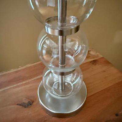 LOT 151L: Wooden Two Tier Side Table w/ Beautiful Lamp