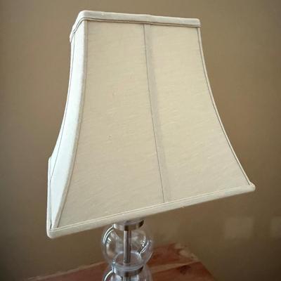 LOT 151L: Wooden Two Tier Side Table w/ Beautiful Lamp