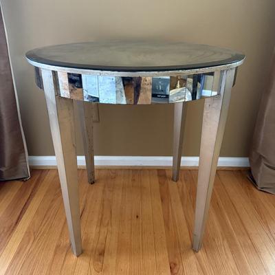 LOT 154L: Vintage Hand Made Mirrored Circle Table Signed by Artist