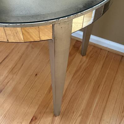 LOT 154L: Vintage Hand Made Mirrored Circle Table Signed by Artist