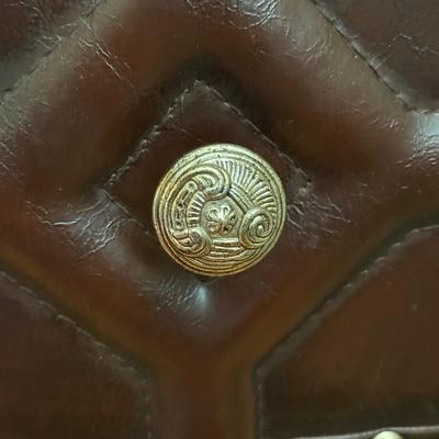 LOT 155D: Vintage Leather & Animal Print Side Table