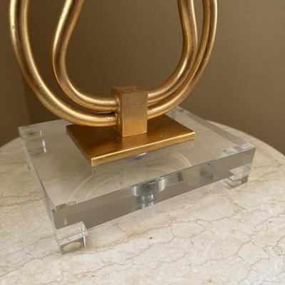 LOT 158U: Gold Leafed w/ Crystal Foot Table Lamp
