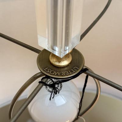 LOT 158U: Gold Leafed w/ Crystal Foot Table Lamp