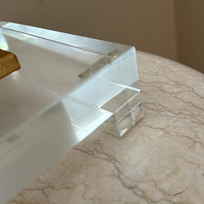 LOT 158U: Gold Leafed w/ Crystal Foot Table Lamp