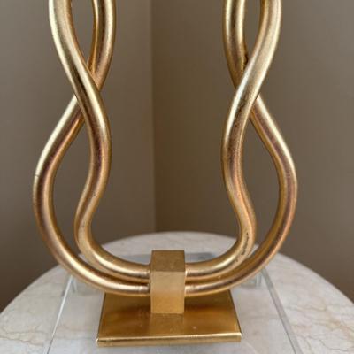 LOT 158U: Gold Leafed w/ Crystal Foot Table Lamp