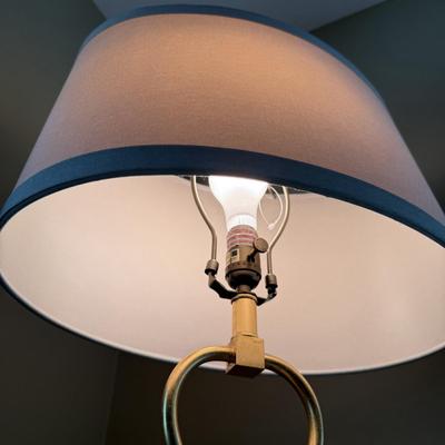 LOT 158U: Gold Leafed w/ Crystal Foot Table Lamp