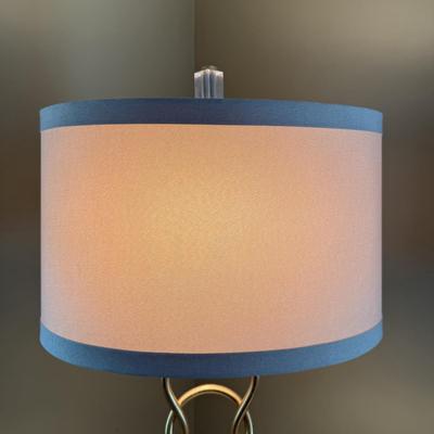 LOT 158U: Gold Leafed w/ Crystal Foot Table Lamp