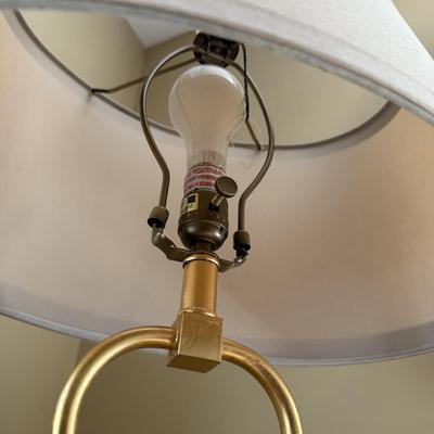 LOT 158U: Gold Leafed w/ Crystal Foot Table Lamp