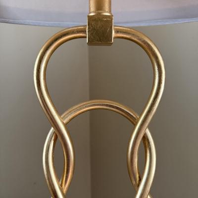 LOT 158U: Gold Leafed w/ Crystal Foot Table Lamp