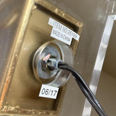 LOT 158U: Gold Leafed w/ Crystal Foot Table Lamp