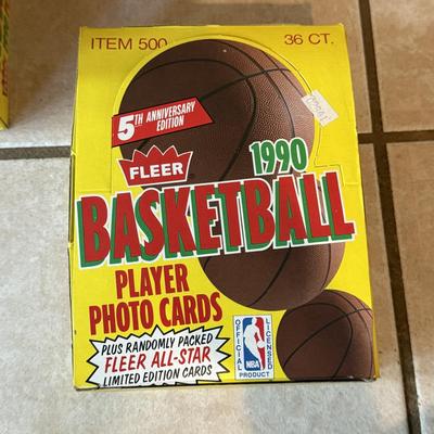 LOT 172K: Nine Open Boxes Of Fleer Basketball Cards