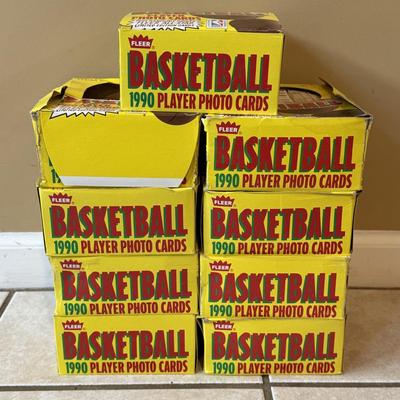 LOT 172K: Nine Open Boxes Of Fleer Basketball Cards