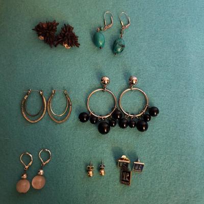 6 PAIRS OF EARRINGS AND 3 PINS