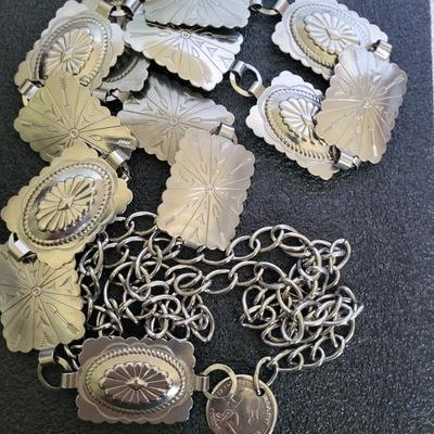 SILVER-TONE JEWELRY AND CONCHO BELT