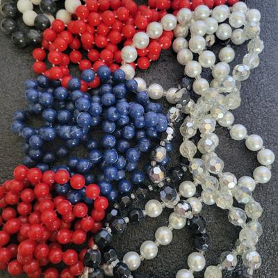 PATRIOTIC LOT OF BEADED NECKLACES AND BRACELET