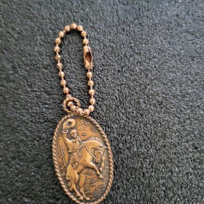 1940 COPPER COWBOY KEYCHAIN, USA BRACELET AND A RANGER TOY PISTOL