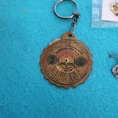 1825 BRONZE GEORGE IV REPLICA, VINTAGE CALENDAR KEYCHAIN AND MORE