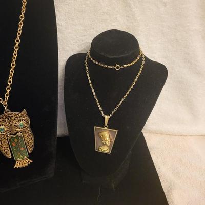 OWL AND EGYPTIAN THEMED NECKLACES