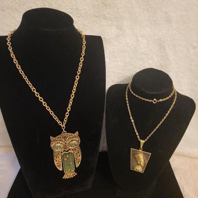 OWL AND EGYPTIAN THEMED NECKLACES