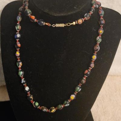 NATIVE AMERICAN GLASS BEAD NECKLACE, ELEPHANT AND BEADED NECKLACES