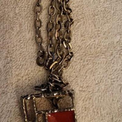 KENNETH COLE CHAIN NECKLACE AND OTHER SILVER-TONE JEWELRY