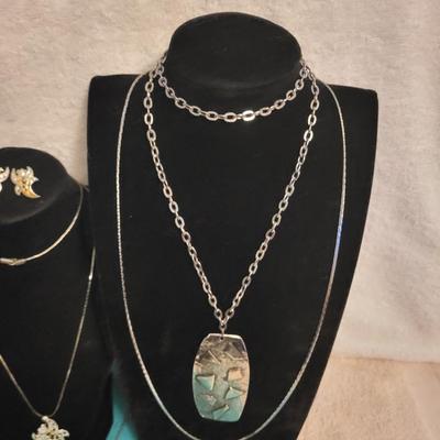 8 PIECE SILVER-TONE JEWELRY
