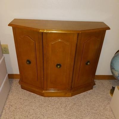 HUGE WOODEN HAND CARVED SWAN AND A SIDEBAR CABINET
