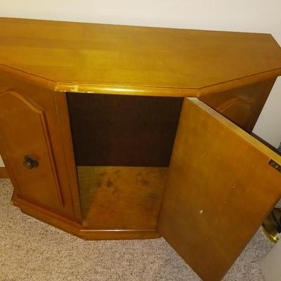 HUGE WOODEN HAND CARVED SWAN AND A SIDEBAR CABINET