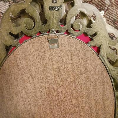3 OVAL ORNATE PICTURES MADE IN ITALY AND A SYROCO WALL HANGING