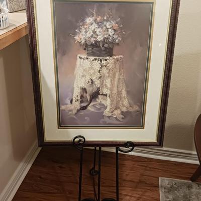 SIGNED BIRKENSTOCK 1994 PICTURE ON AN IRON EASEL