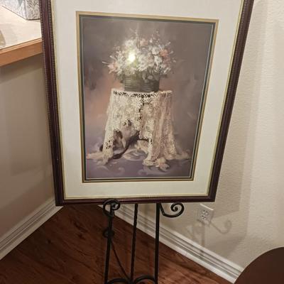 SIGNED BIRKENSTOCK 1994 PICTURE ON AN IRON EASEL