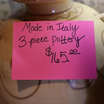 3 pc Italian Pottery Set