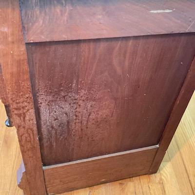 LOT 55: Antique / Marble Top Three Drawer Dresser
