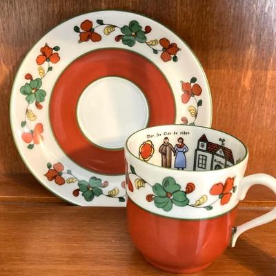 LOT 62: International Tea Cup and Saucer Collection - Porsgrund Norway, Eschenbach Germany, Russian, Jamestown England, Limoges and More