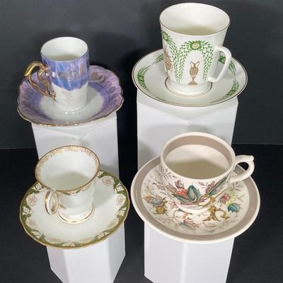 LOT 62: International Tea Cup and Saucer Collection - Porsgrund Norway, Eschenbach Germany, Russian, Jamestown England, Limoges and More
