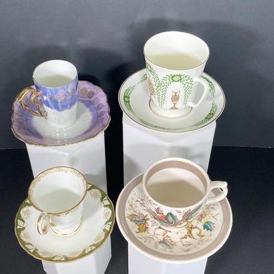 LOT 62: International Tea Cup and Saucer Collection - Porsgrund Norway, Eschenbach Germany, Russian, Jamestown England, Limoges and More
