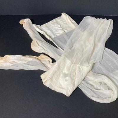 LOT 63: Vintage Corset, Stockings, Hat, Blouse along with Vintage Style Shoes and a Pair of Wicker Busts