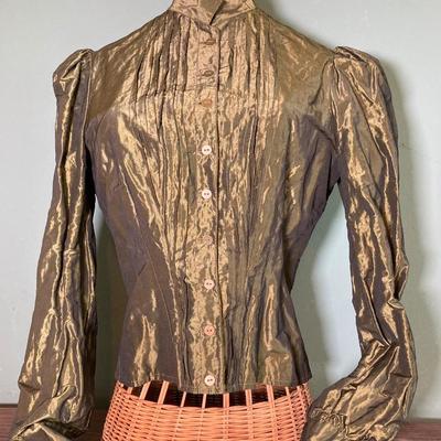 LOT 63: Vintage Corset, Stockings, Hat, Blouse along with Vintage Style Shoes and a Pair of Wicker Busts