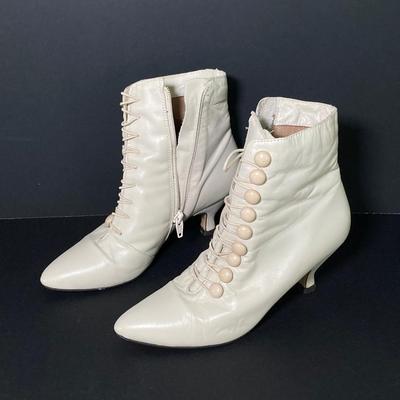 LOT 63: Vintage Corset, Stockings, Hat, Blouse along with Vintage Style Shoes and a Pair of Wicker Busts