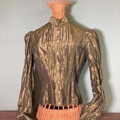 LOT 63: Vintage Corset, Stockings, Hat, Blouse along with Vintage Style Shoes and a Pair of Wicker Busts