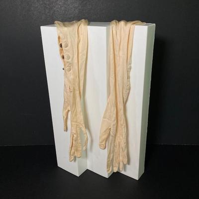 LOT 63: Vintage Corset, Stockings, Hat, Blouse along with Vintage Style Shoes and a Pair of Wicker Busts