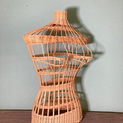 LOT 63: Vintage Corset, Stockings, Hat, Blouse along with Vintage Style Shoes and a Pair of Wicker Busts