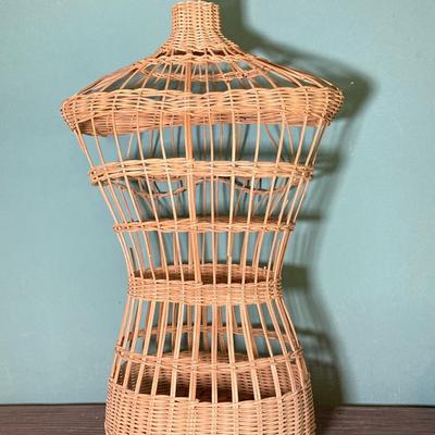 LOT 63: Vintage Corset, Stockings, Hat, Blouse along with Vintage Style Shoes and a Pair of Wicker Busts