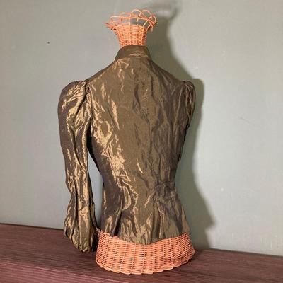 LOT 63: Vintage Corset, Stockings, Hat, Blouse along with Vintage Style Shoes and a Pair of Wicker Busts