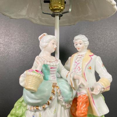 LOT 68: Vintage Victorian Porcelain Lamp