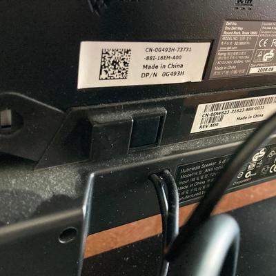 LOT 70: Office Desk with Contents - Dell Monitor SE198WFPv, Tablets, Paper, Picture Frames and More