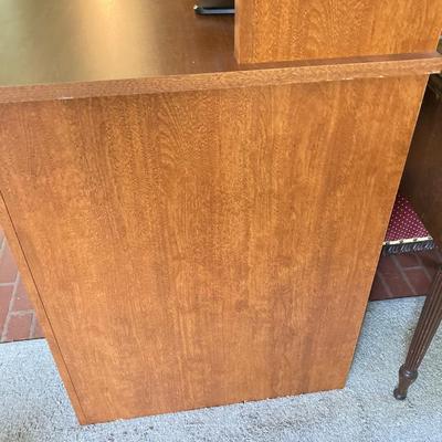 LOT 70: Office Desk with Contents - Dell Monitor SE198WFPv, Tablets, Paper, Picture Frames and More