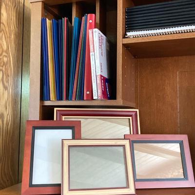 LOT 70: Office Desk with Contents - Dell Monitor SE198WFPv, Tablets, Paper, Picture Frames and More